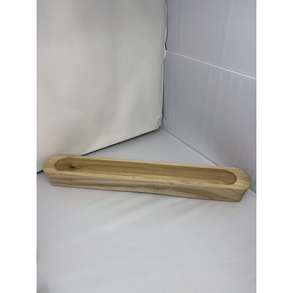 Ashland Natural Wood Sand & See Wooden Bowl Trench Decor  22"x3" Farmhouse - Picture 3 of 9